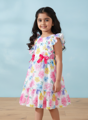 Girls Floral Ruffle Dress | Kids Summer Style