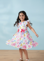 Girls Floral Ruffle Dress | Kids Summer Style