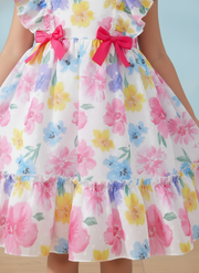 Girls Floral Ruffle Dress | Kids Summer Style