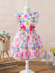 Girls Floral Ruffle Dress | Kids Summer Style Trendy