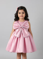 Elegant  Satin Bow Dress for Girls