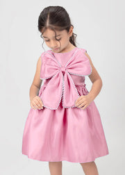 Elegant  Satin Bow Dress for Girls Trendy Collection