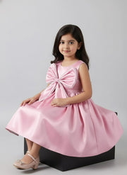 Elegant  Satin Bow Dress for Girls