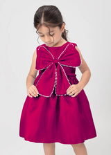 Elegant  Satin Bow Dress for Girls Trendy Collection