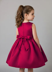 Elegant  Satin Bow Dress for Girls