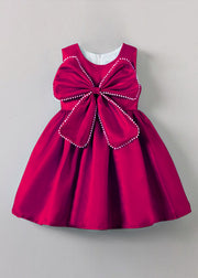 Elegant  Satin Bow Dress for Girls Trendy Collection
