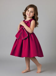 Elegant  Satin Bow Dress for Girls