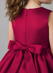 Elegant  Satin Bow Dress for Girls Trendy Collection