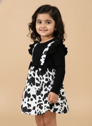 Cow Print Dress & Top Set for Toddlers | Girls Fashion