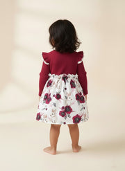 Girl Bunny & Floral Ruffled Dress