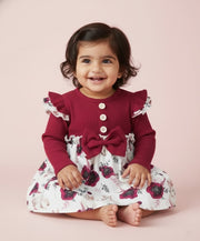 Girl Bunny & Floral Ruffled Dress