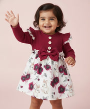 Girl Bunny & Floral Ruffled Dress