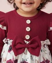 Girl Bunny & Floral Ruffled Dress