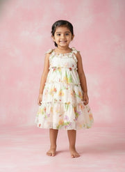 Girls Floral Tiered Dress - Kids Fashion