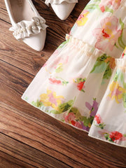 Trendy Collection Girls Floral Tiered Dress - Kids Fashion
