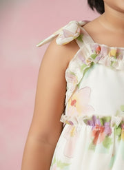 Girls Floral Tiered Dress - Kids Fashion