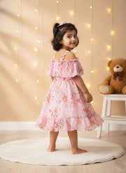 Pitch Floral Off-Shoulder Dress for Toddler Girls