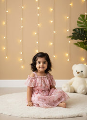 Pitch Floral Off-Shoulder Dress for Toddler Girls