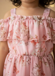 Pitch Floral Off-Shoulder Dress for Toddler Girls