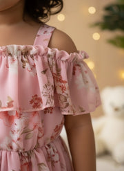 Pitch Floral Off-Shoulder Dress for Toddler Girls
