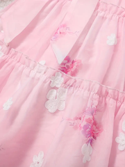 Sweet Pink Floral Halter Dress for Girls trendy Collection