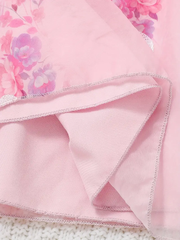 Sweet Pink Floral Halter Dress for Girls trendy Collection