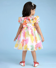 Floral Printed Ruffle Sleeve Frock for Baby Girls Trendy Collection
