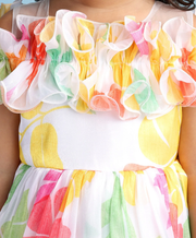 Floral Printed Ruffle Sleeve Frock for Baby Girls Trendy Collection