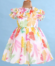 Floral Printed Ruffle Sleeve Frock for Baby Girls Trendy Collection