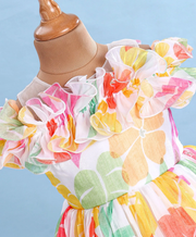 Floral Printed Ruffle Sleeve Frock for Baby Girls Trendy Collection