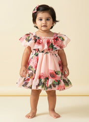 Baby Girl Pitch Floral Ruffle Dress