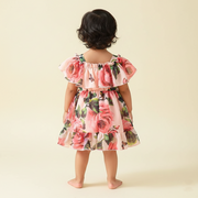 Baby Girl Pitch Floral Ruffle Dress