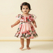 Baby Girl Pitch Floral Ruffle Dress