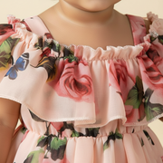 Baby Girl Pitch Floral Ruffle Dress