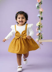 Baby Girl Fashion | Mustard Polka Dot Dress