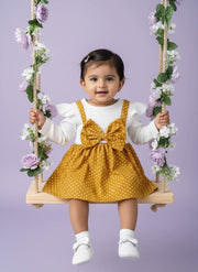 Baby Girl Fashion | Mustard Polka Dot Dress