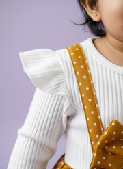 Baby Girl Fashion | Mustard Polka Dot Dress