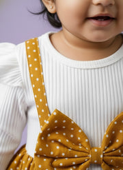 Baby Girl Fashion | Mustard Polka Dot Dress