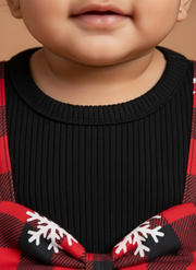 Baby Holiday Plaid Snowflake Dress