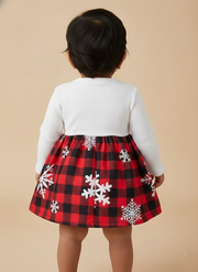 Baby Plaid Snowflake Christmas Dress