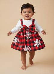 Baby Plaid Snowflake Christmas Dress