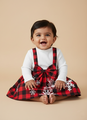 Baby Plaid Snowflake Christmas Dress