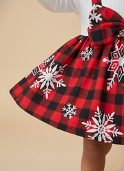 Baby Plaid Snowflake Christmas Dress