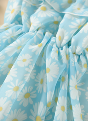 Trendy Daisy Off-Shoulder Dress for Baby Girls