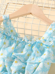 Trendy Daisy Off-Shoulder Dress for Baby Girls