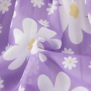 Girls Purple Daisy Ruffle Dress Trendy Collection