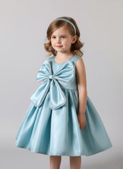 Elegant  Satin Bow Dress for Girls