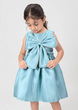 Elegant  Satin Bow Dress for Girls Trendy Collection